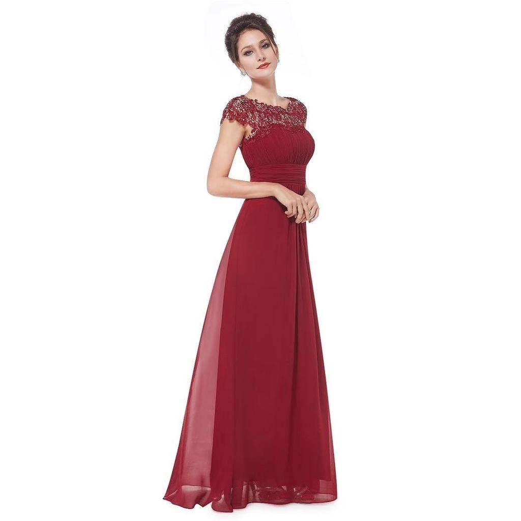 2025 Europäischer & Amerikanischer Stil Spitze Brautjungfern Abendkleid für Frauen