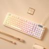 BOW Hangshi Multi-Mode Backlit Bluetooth Keyboard with Lipstick Foundation Design for Women, Mechanical Feel, and Wireless/Wired Options