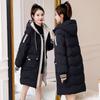 Mittellange Daunenjacke für Damen Lockere Baumwollwattierte Jacke Winterbekleidung Warme Baumwollwattierte Jacke