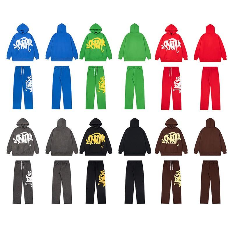 High Quality SynaWord Hip Hop Streetwear Hoodie Sweatpants Set Men Women
