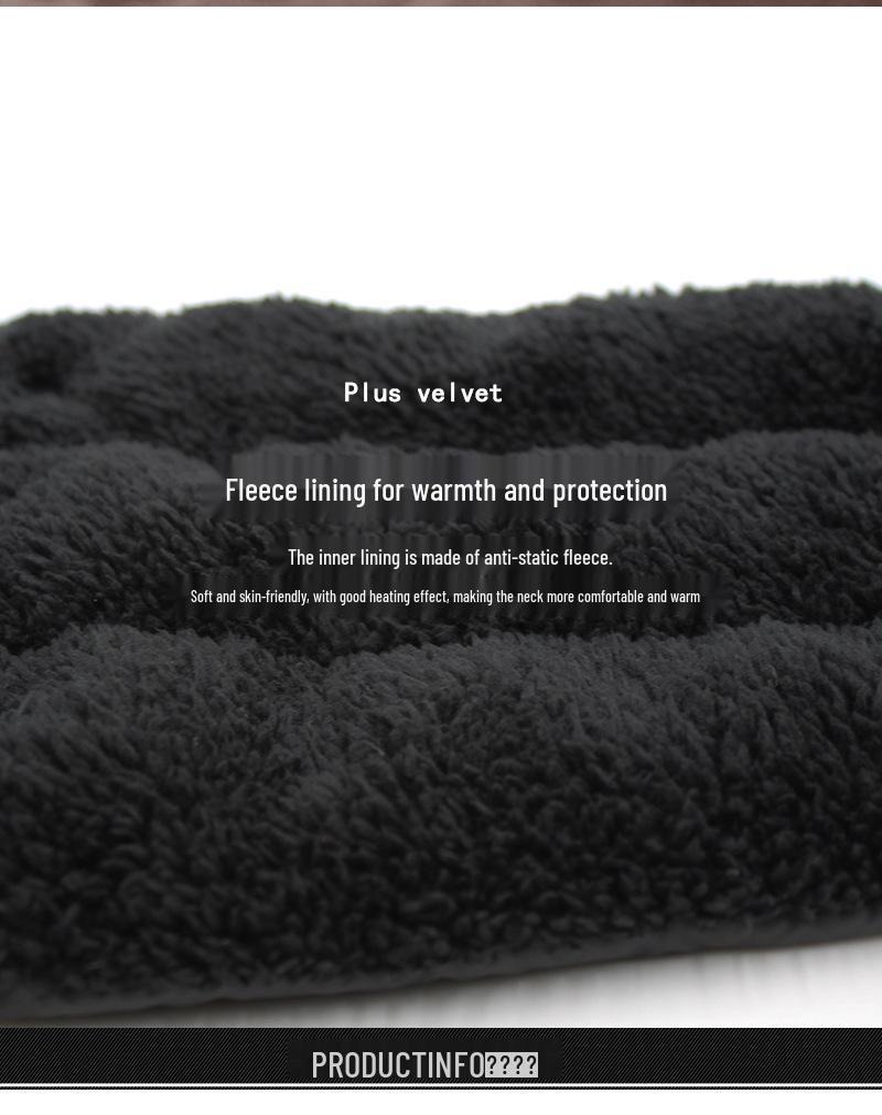 Water-Repellent Warm Plus Velvet Neck Warmer Scarf – Button Style, Solid Color for Autumn/Winter Outdoors