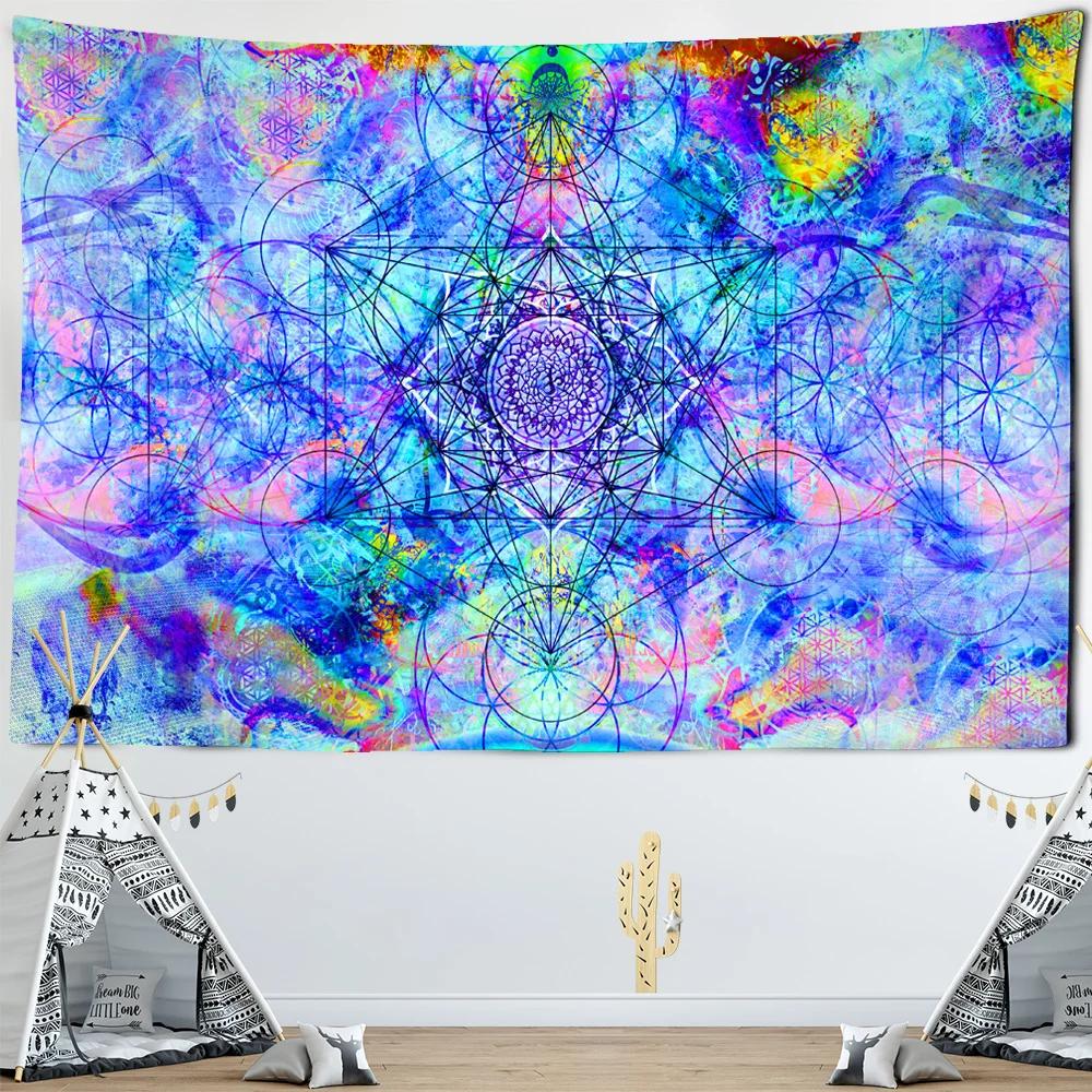 India Mandala Tapestry Wall Hanging Boho Decor Wall Cloth Tapestries Psychedelic Hippie Night Moon Tapestry Mandala Wall Carpet