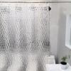 1PCS 180x180cm Clear Cobblestone Shower Curtain Liner with 3 Weighted Magnets And 12 Hooks, Window Curtain, Bathtub Partition