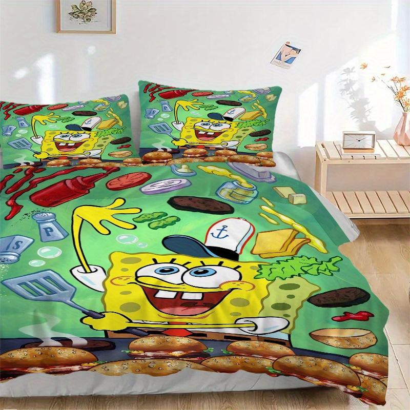 

3pcs SpongeBob Cooking Adventure Print Cover Set Ultra Soft, Breathable, and Comfortable Bedding with Stylish Design for Bedroom and Guest Room Decor 135x200cm