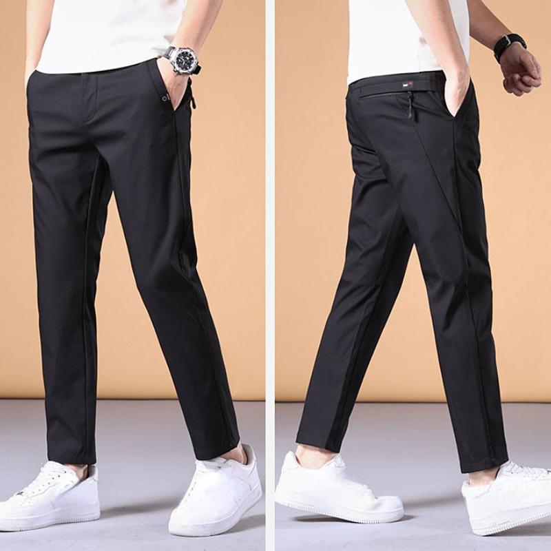Streetwear Men's Fashion Casual Suit Pants Spring Autumn Solid All-match Slim Korean Male Clothing New Full Straight Trousers 38