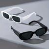 2PCS Rectangular Sunglasses Frame Men Women Same Style Sunglasses All-Match Square Glass