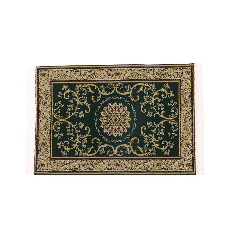 1:12 Dollhouse Miniature Handmade Woven Floor Mat Mini Floor Rug Cover Carpet Weaving Carpets Model Bedroom Home Furniture Decor