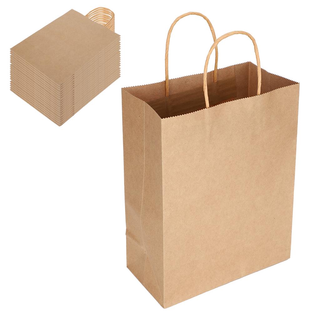 EcoFriendly Portable Kraft Paper Bag Shop Clothes Packaging Gift Bag (M 21 X 11 X 27.5cm)