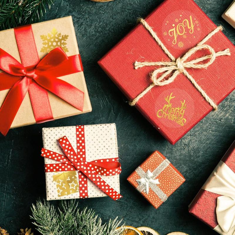 500Pcs Party Christmas Gift Wrapping Label Scrapbook Cute Stationery Decals Round Transparent Christmas Snowman Stickers