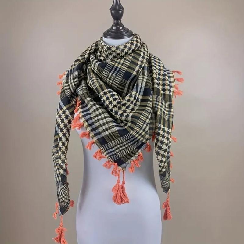 Breathable Shemagh Tacticals Desert Scarf Wrap Winter Shawl Neck Warmer Cover Head Wrap Windproof Tassels Scarf