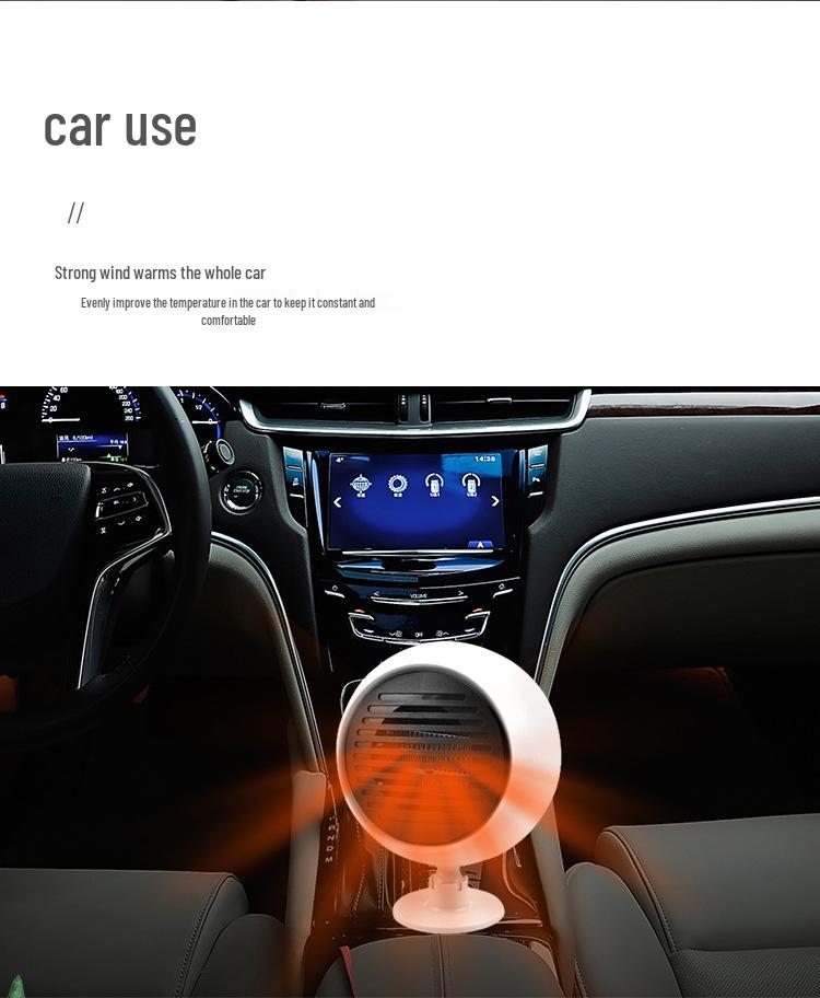 Dual Voltage Car Heater & Defroster: 12V/24V Quick-Heating Fan