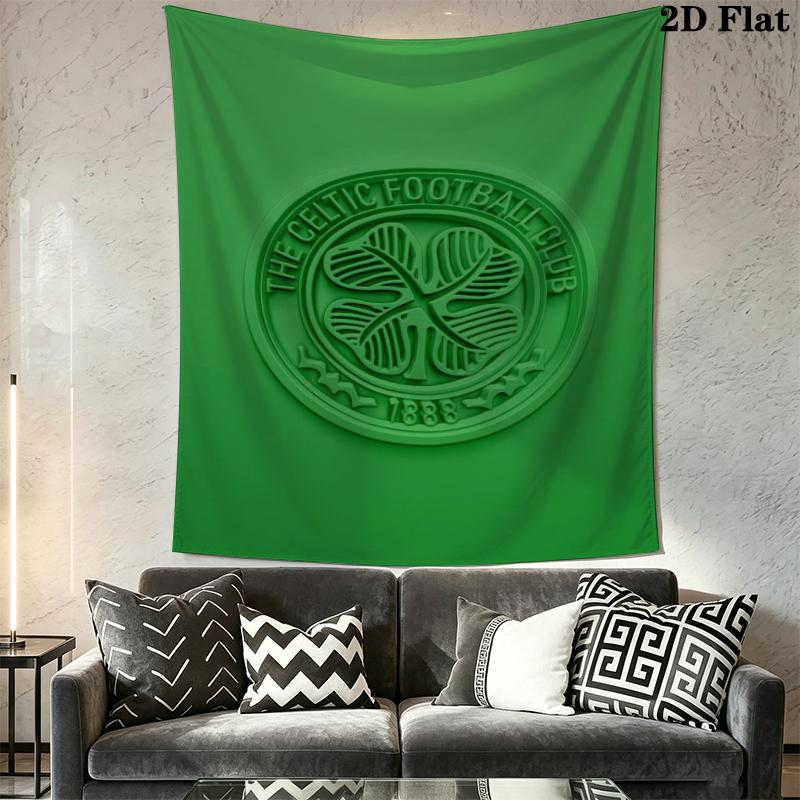 Celtic Football Club Wall Tapestry Aesthetic Wall Hanging Printed Fabric Blanket Decorative Tapestries for Bedroom Living Room Home Decor