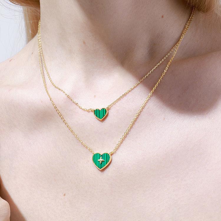 Silver Green Pink Shell Necklace Girl Can Temperament Versatile Stack Wear Collarbone Chain Fashion Accessories