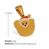 Titanium steel plated 18k gold accessories Christmas design elements series pendant on the new cute cartoon Internet celebrity jewelry