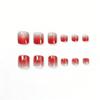 Short Square Hot-selling Models 24 Pieces of Foot Armor European and American Spice Girls Wind Red Gradual Change Cat Eye Wear Nail Film