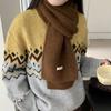 Thickened Wool Blended Scarf for Women in Winter Soft  High End Fashionable and Versatile  Warm Solid Color Knitted Scarf