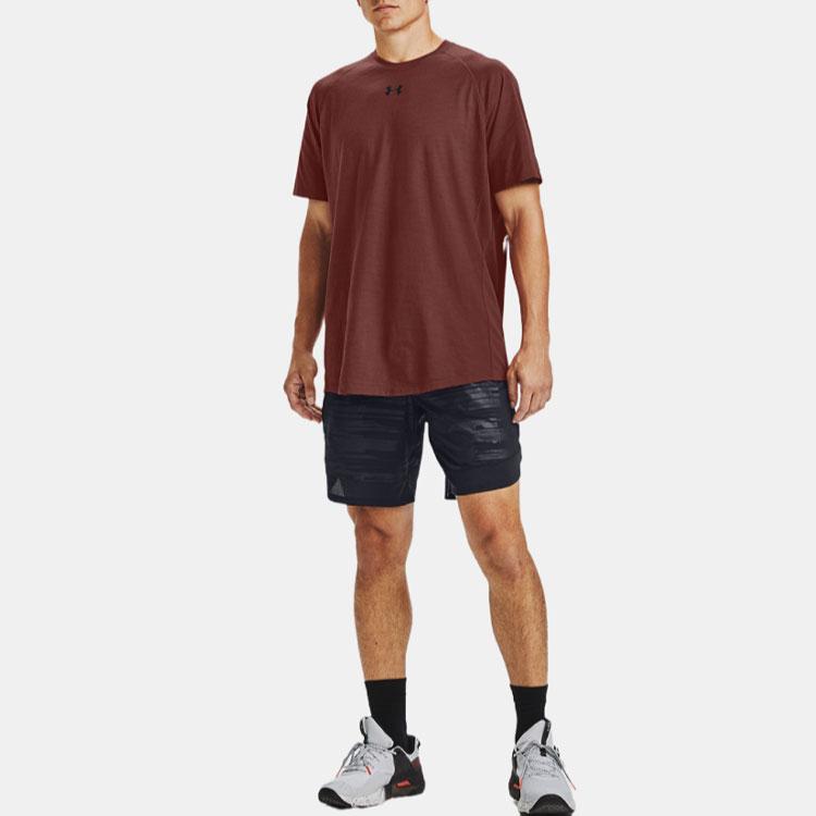 Under Armour Charged Cotton Breathable Training Short Sleeve Raglan T-Shirt Men Tops Red 1351570-688