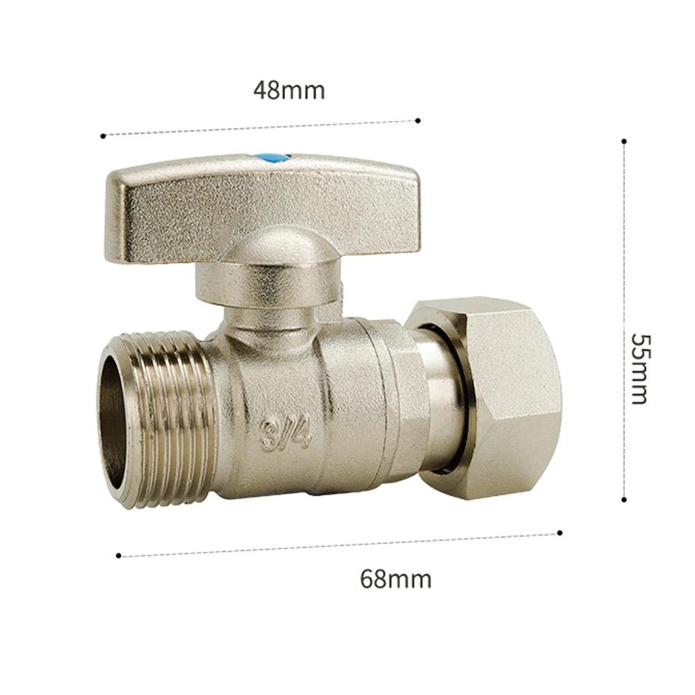 Union Ball Valve 1/2" -3/4" Brass Double Female and Male Thread Valve Water Pipe Switch Gas Straight To Tap Water