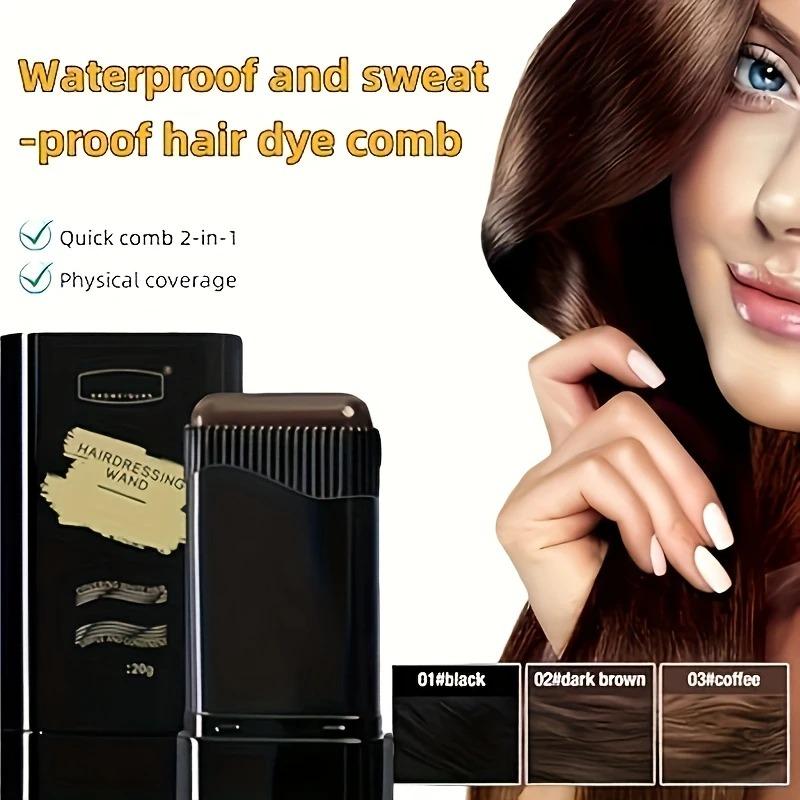 Disposable Hair Color Stick with Comb, Instant Gray Hair Coverage, Washable Quick Dye for Hairline, Men & Women Hair Dye Pen
