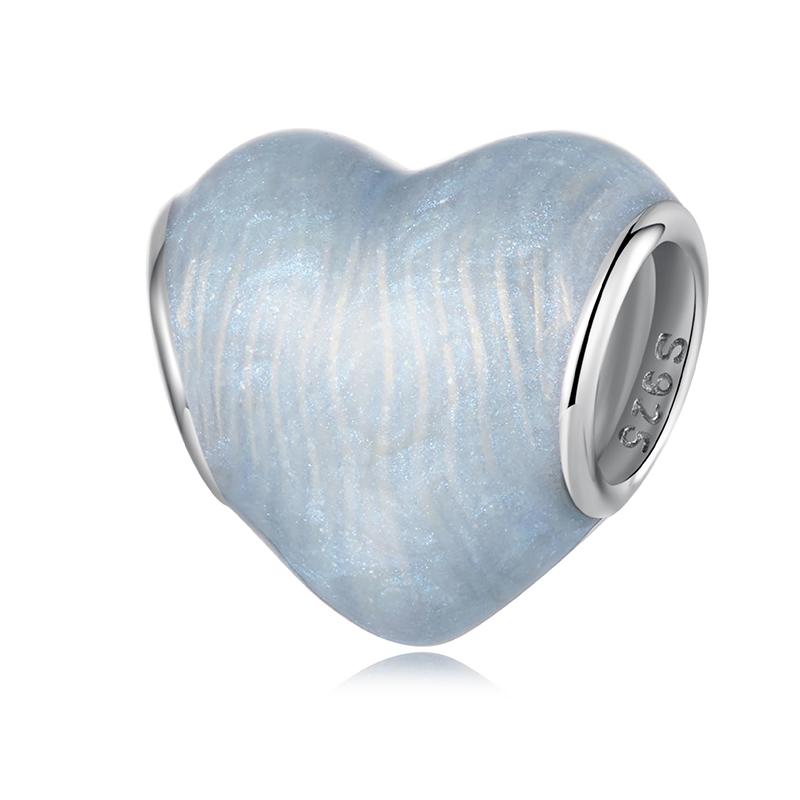 BAMOER 925 Silver Red Heart Charm Ombre Purple Perfume Bottle Pendant for Women DIY Necklace Romantic Gift