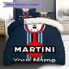 Custom Name Martini Racing Bedding,Quilt Set Quilt Cover Pillowcase Home Birthday Gift(1 * duvet cover + 2 * pillowcase, without core) -HE76
