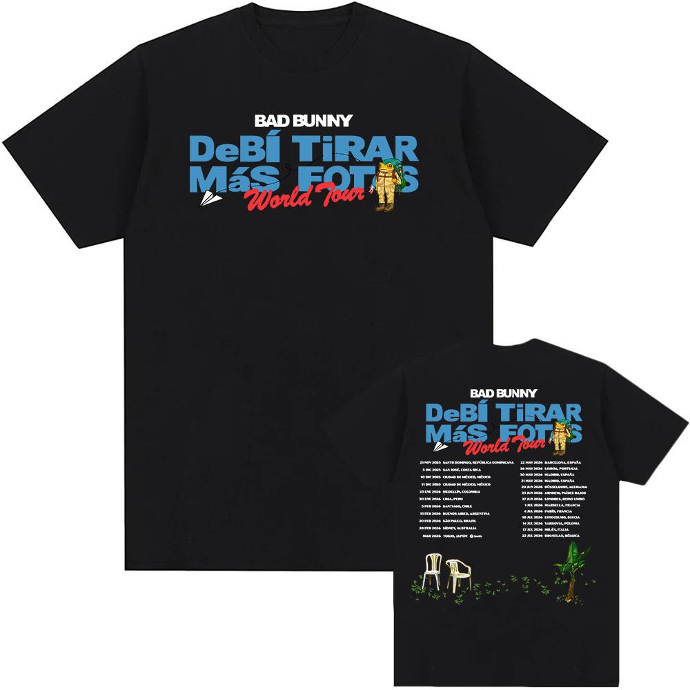 Bad Bunny Debí Tirar Más Fotos World Tour T-shirt  2025 NEW Fashion Unisex Streetwear Cotton Tee Summer Short Sleeve Men T Shirt