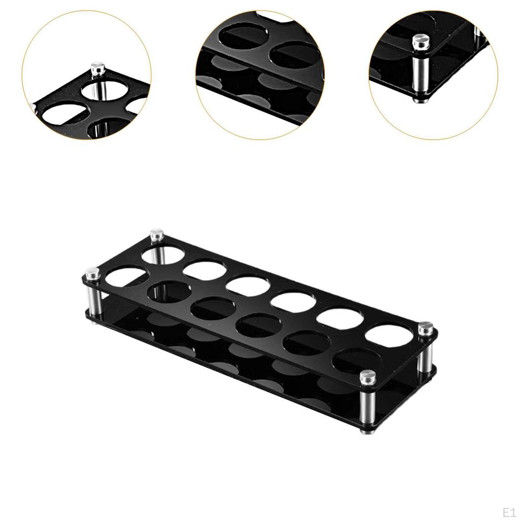 12 Hole Glass Tray Holder Bar 3.8cm Lightweight, Sturdy, Wine Cup Serving Cups