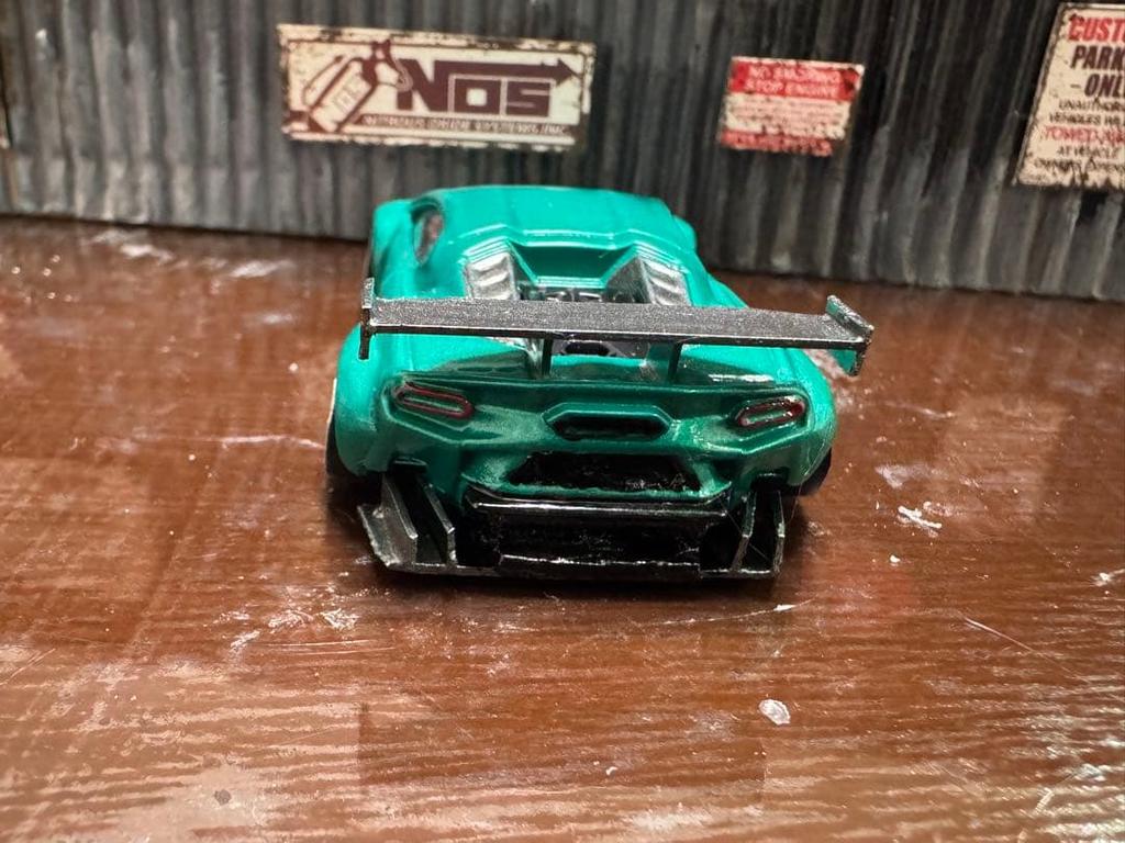 Metallic green Lamborghini Temerario minicar