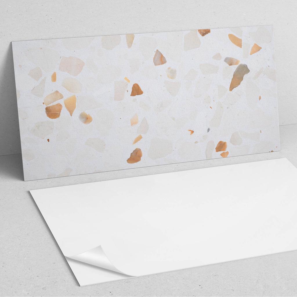 Set of Vinyl Tiles with a Kitchen Motif, Pattern with Stone Fragments, 10x40x20 Cm