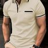 2024 Sommer Herren Sport Poloshirt mit Knopftasche