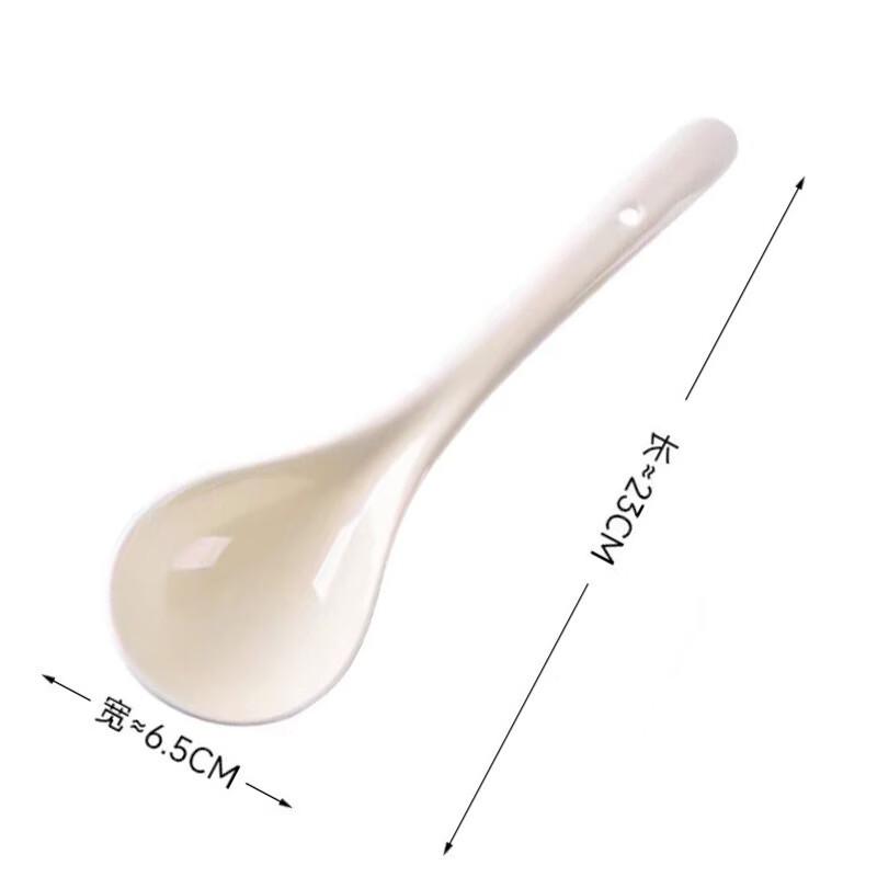 Junsheventeen Nordic Cream Ceramic Dinnerware Set Cream Yellow Large Spoons, 3 Pcs