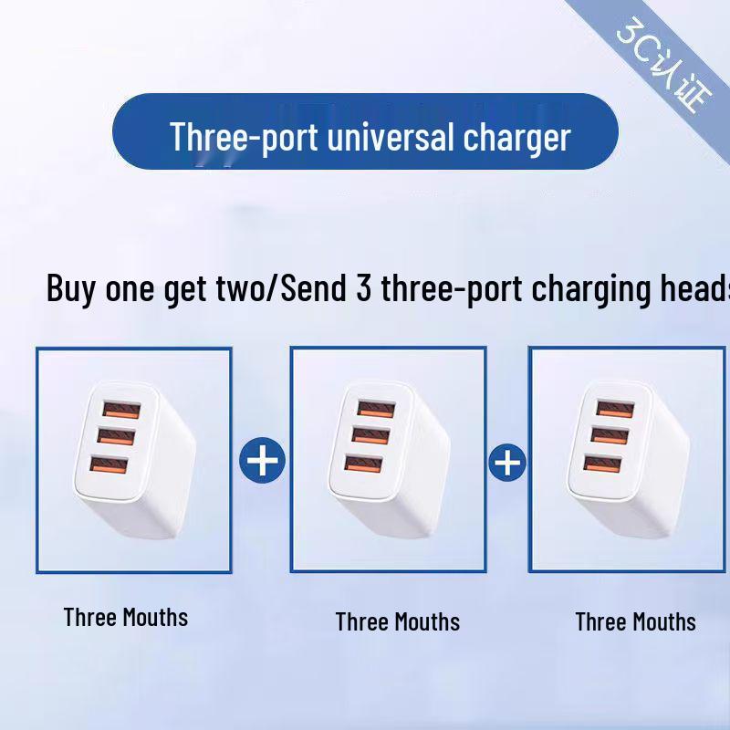 Universal 5V2A Multi-Port USB Charger for Apple, Huawei, and OPPO Devices