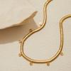 Design Classic Style 18K Gold with White Zircon Pendant Snake Bone Chain Necklace Jewelry