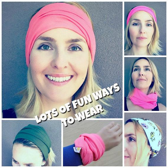 Head Neck Scarf For Women Ring Elasticity Circle Scarf Colorful Red Pink Headbands  New