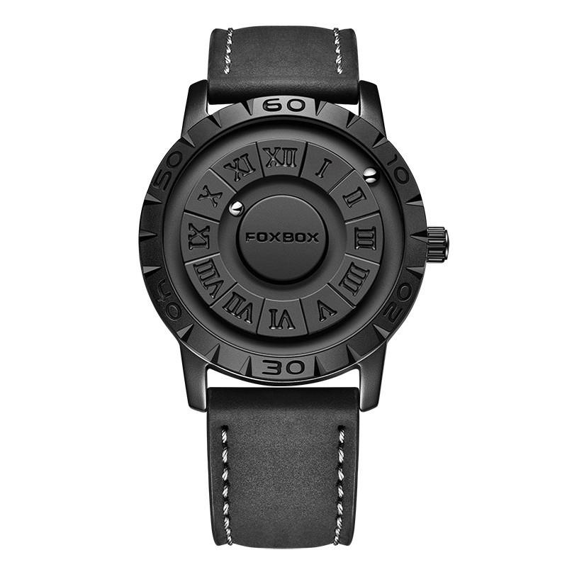 FOXBOX/Lige Magnetic Levitation Men's Watch - Black Tech Creative Concept.