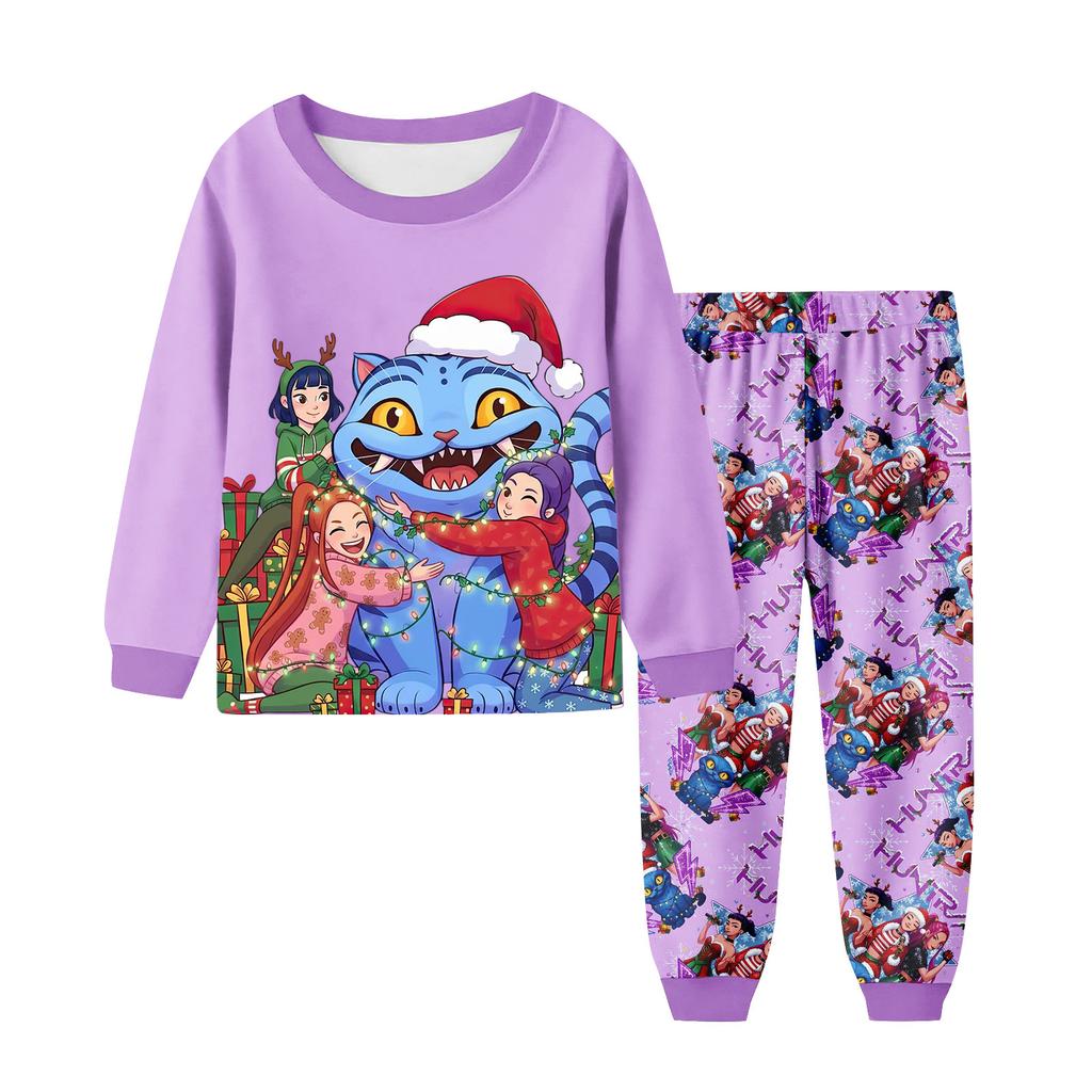 Children's Fashion Suit Skirt Round Neck Long Sleeve Top Pants