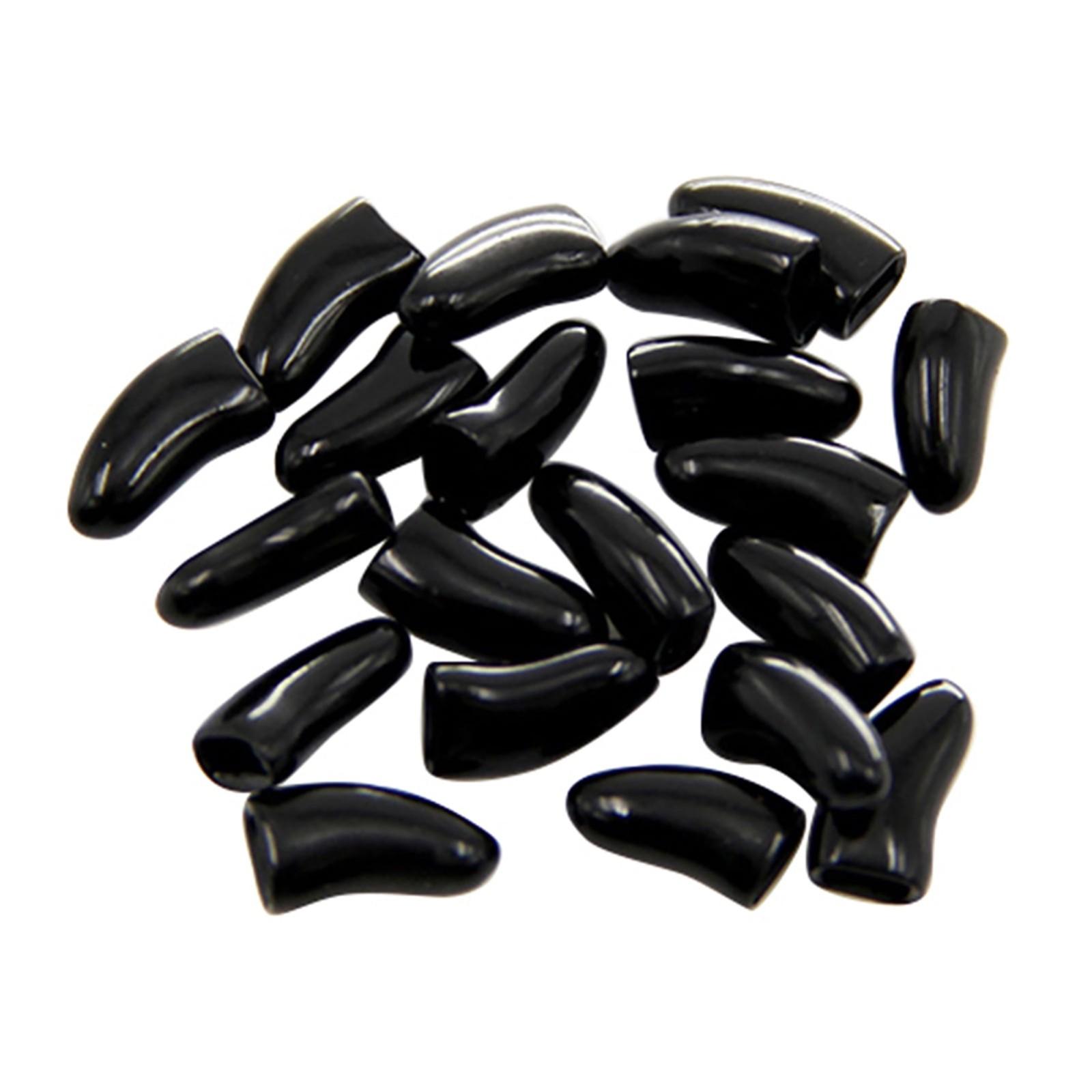 

10 мл накладки на ногти для домашних животных, накладки на кошачьи ногти, накладки на ногти для собак, накладки для кошек, против царапин, 20 шт., без клея S чёрный