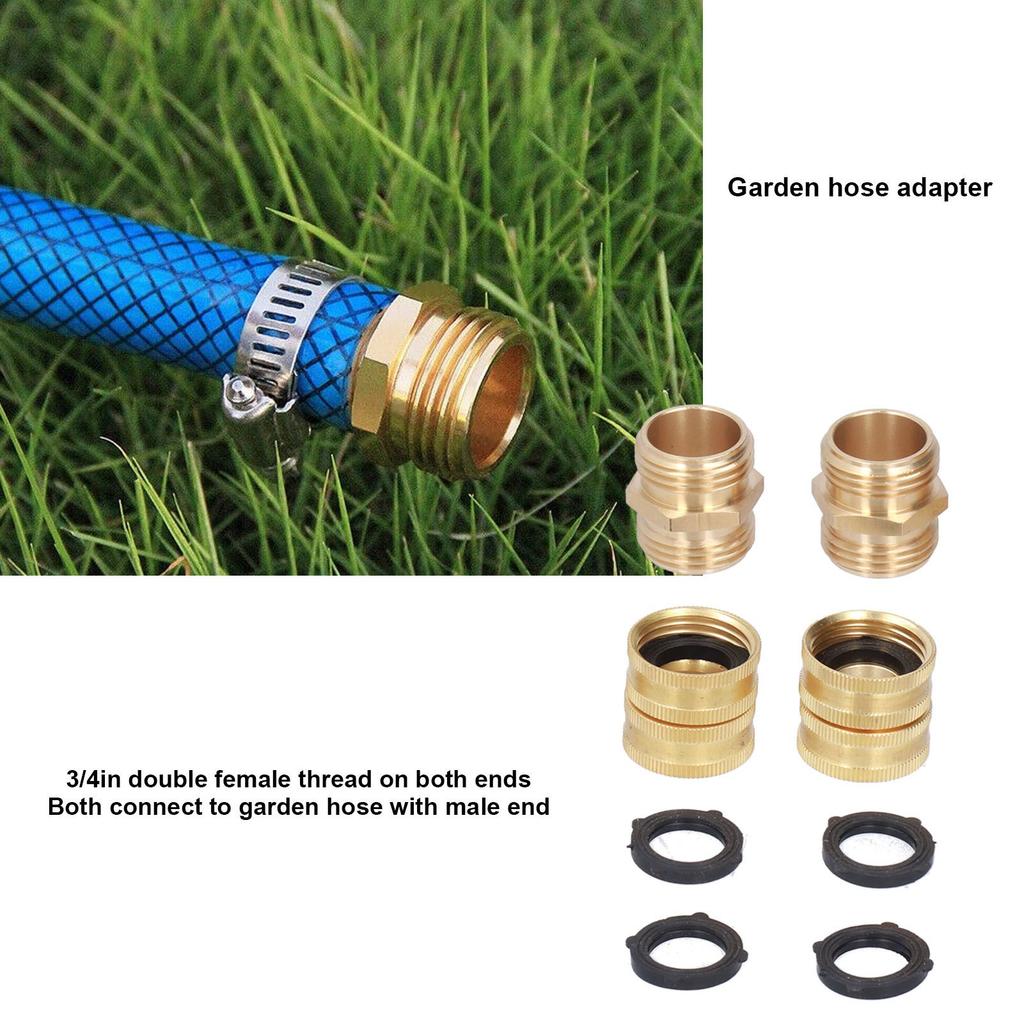Garden Hose Connector 3/4in Double Male Female Thread Brass Water Pipe Adapter for Watering Equipment