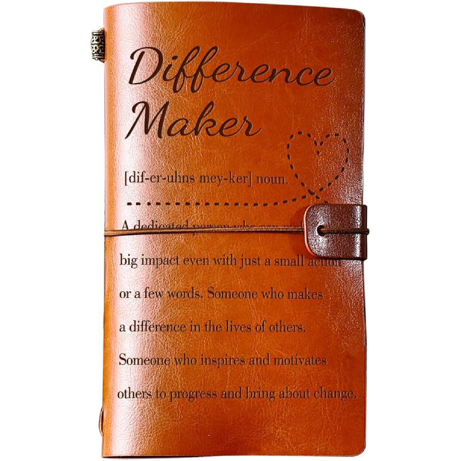 Difference Maker Gifts Thank You Appreciation Gift for Leader Boss, Difference Maker 140 Page Refillable Journal, Manager Gifts Social Worker Gifts Difference Maker