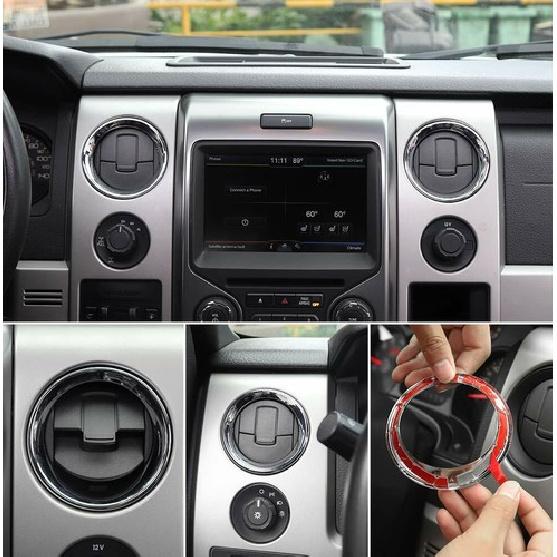 Car Air Conditioner Vent Outlet Frame Decor Cover for F150 Raptor 2009-14 Chrome