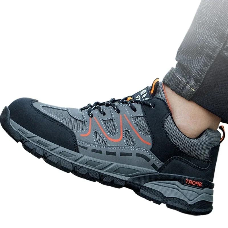 

Men s Safety Shoes Steel Toe Isolation Male Sneaker Lightweight Working Shoes Protection Anti Smashing Anti Piercing Safety Shoe 46 оранжевый