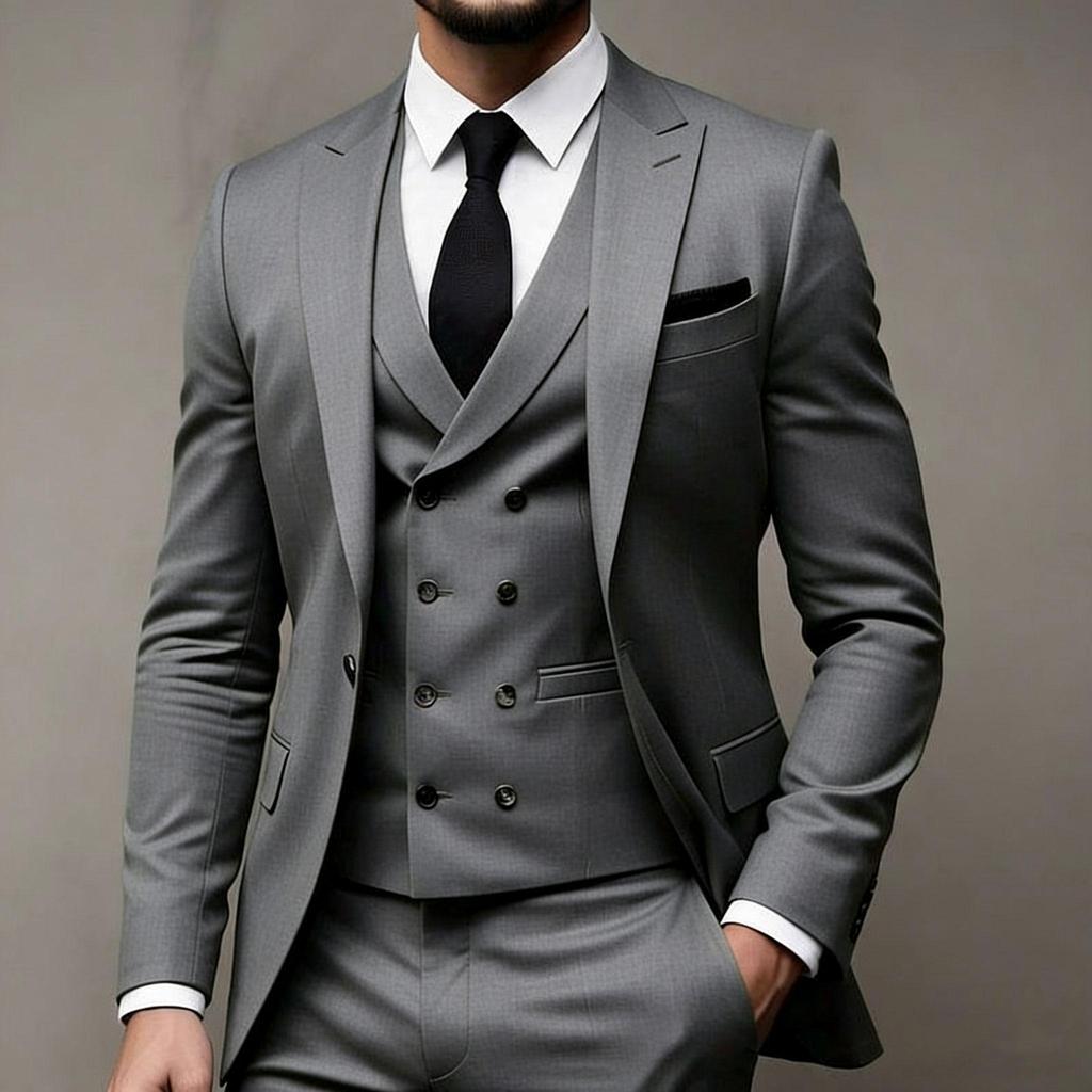 Light Green Men's Suits 3 Pieces Groom Slim Fit Wedding Prom Party Tuxedo Formal Events Suits For Male (Blazer+Pants+Vest)