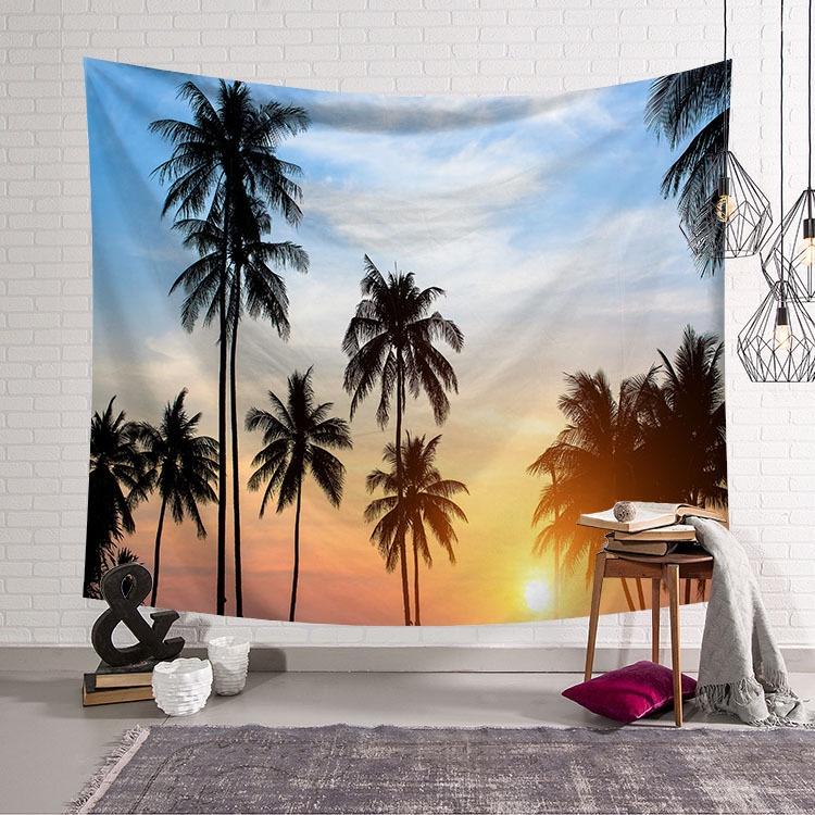 Background Tapestry Wall Rug Beach Towel Sea View Series Live Picnic Wallpaper Bedroom Dormitory Room Bedside Wall Rug