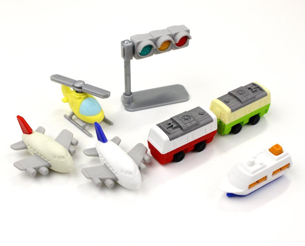 Iwako Vehicle Blister SCERBRI021 Erasers, Designs, 10-Pack, Pack,