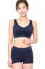 Viage Night Bra Shorts Set Bra [VIAGE] & (Navy, M/Shorts M) Hip-Lifting, Compression, Non-Wired, Stress-Free