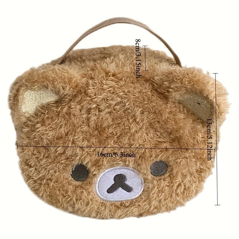 

1pc Women Pouch Cute Plush Teddy Bear Makeup Bag Kawaii Portable Travel Cosmetics Lipstick Organizer with Mesh Pouch Girls Gift