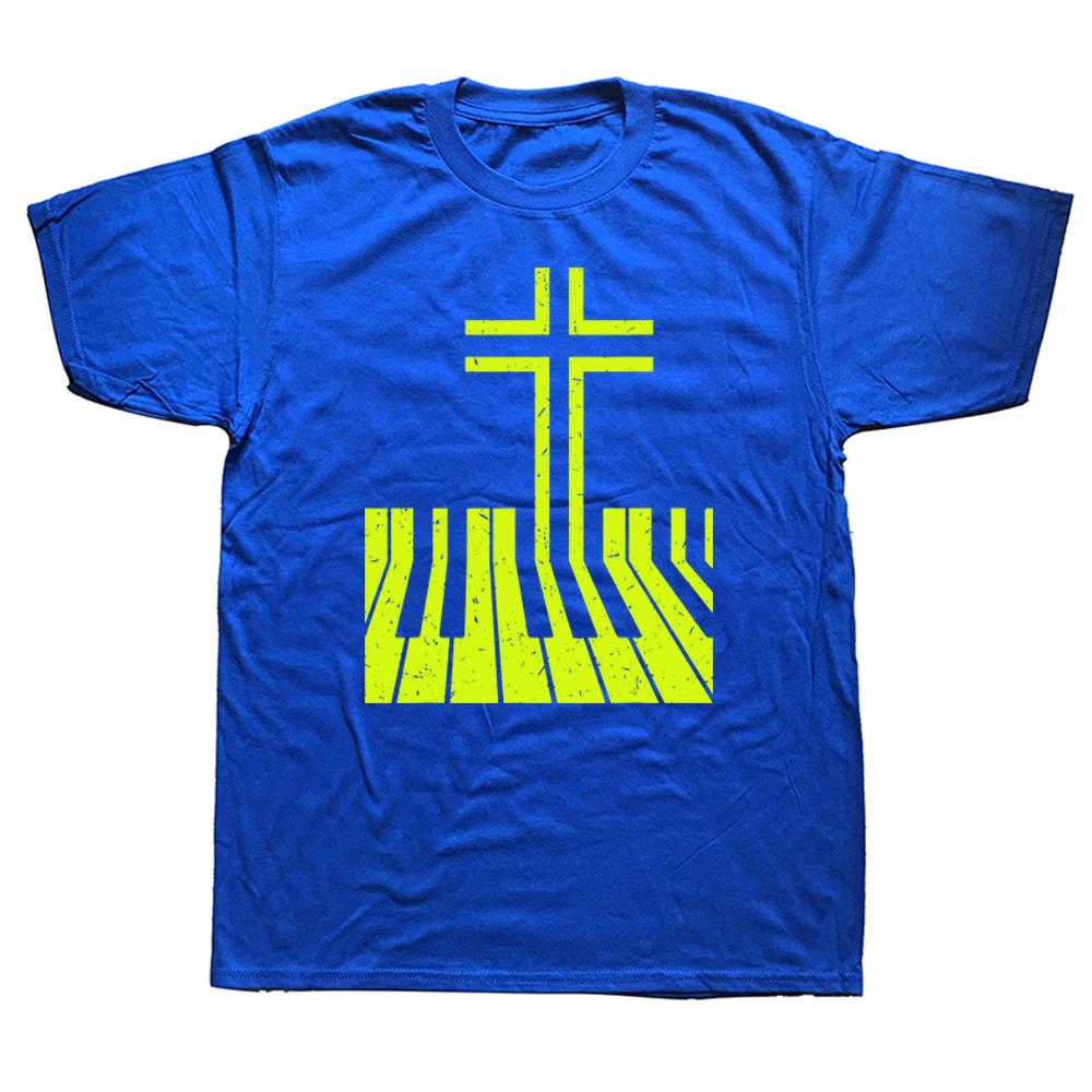 Christlicher Klavierspieler Geschenk Design Klavierlehrer Tastatur T-Shirts Grafik Kurzarm Musiker Musiklehrer T-ShirtF