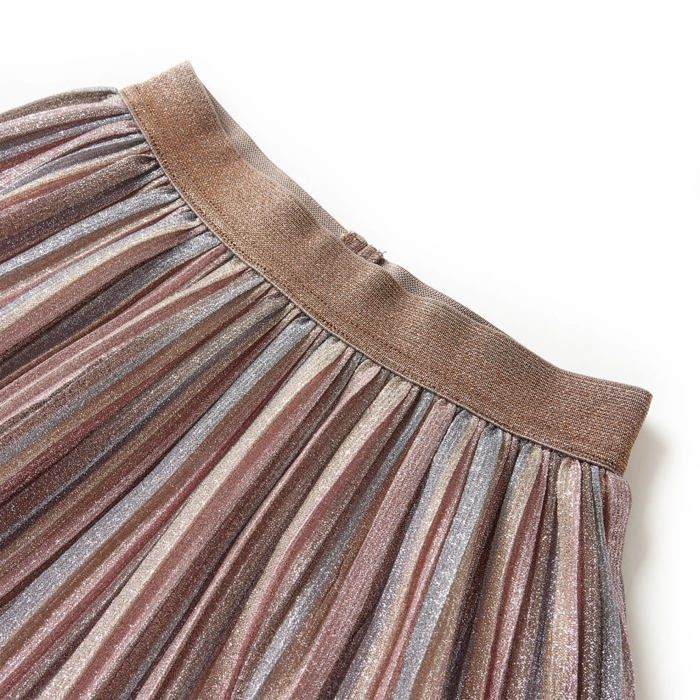 Pleated Skirt with Sequins for Children Brown and Pink 92/104/116/128/140