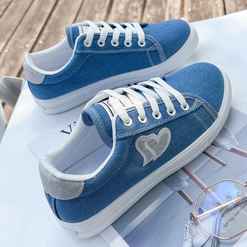 Nová móda Velká velikost Bílé boty Ploché ležérní boty Všestranné Měkká podrážka Prodyšné Pohodlné Plátěné boty De Mujer