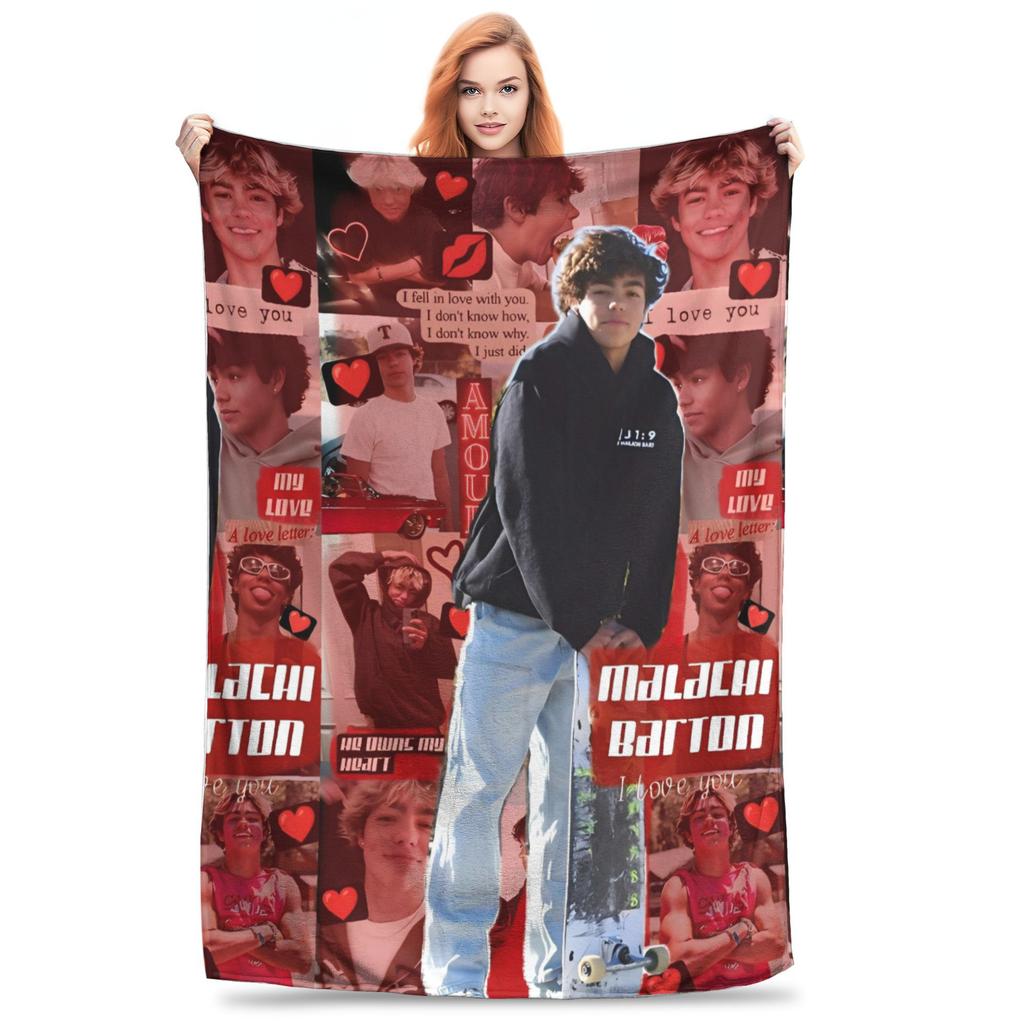 Custom Malachi Barton Plush Blanket Kids Adult Flannel Blanket For Couch Bed Super Warm Quality Bedspread Birthday P